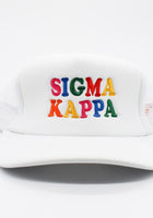 Load image into Gallery viewer, Sigma Kappa Fun Times Trucker Hat
