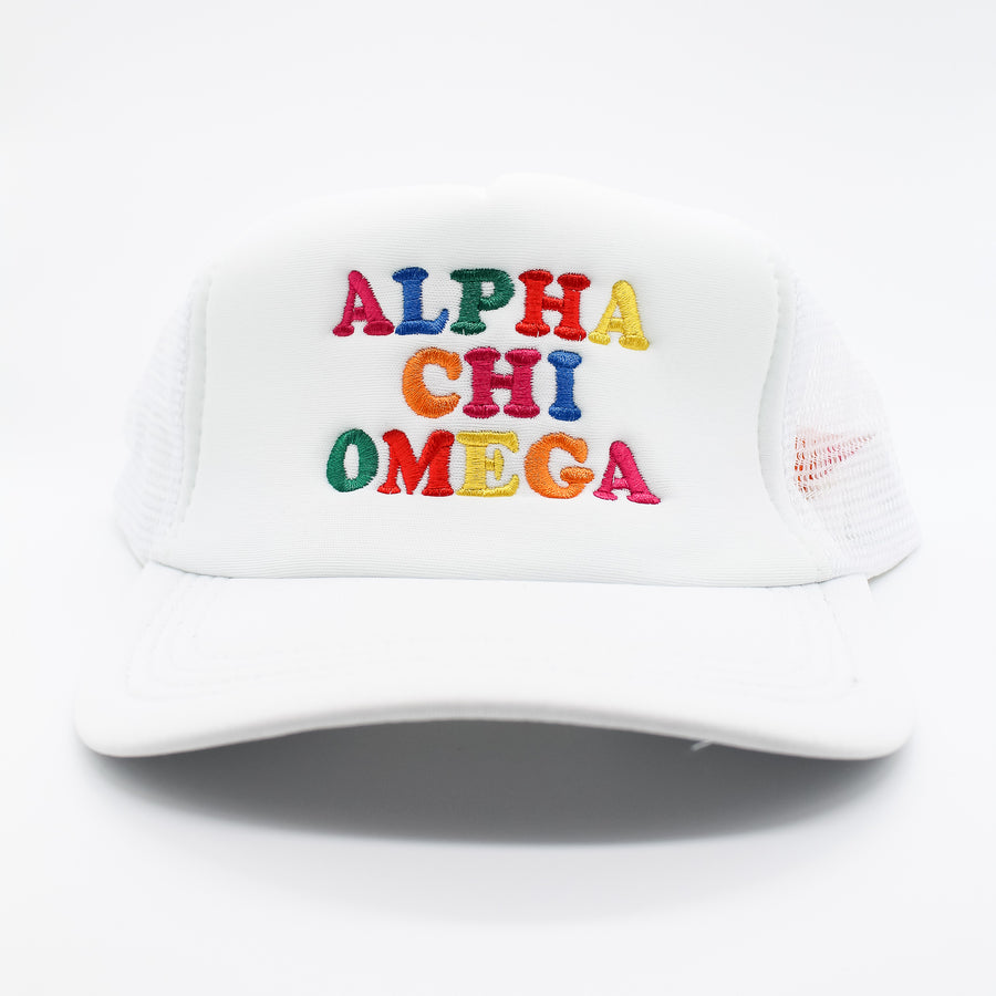 Alpha Chi Omega Fun Times Trucker Hat
