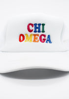 Load image into Gallery viewer, Chi Omega Fun Times Trucker Hat
