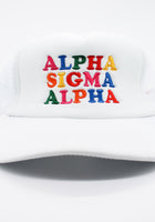 Load image into Gallery viewer, Alpha Sigma Alpha Fun Times Trucker Hat
