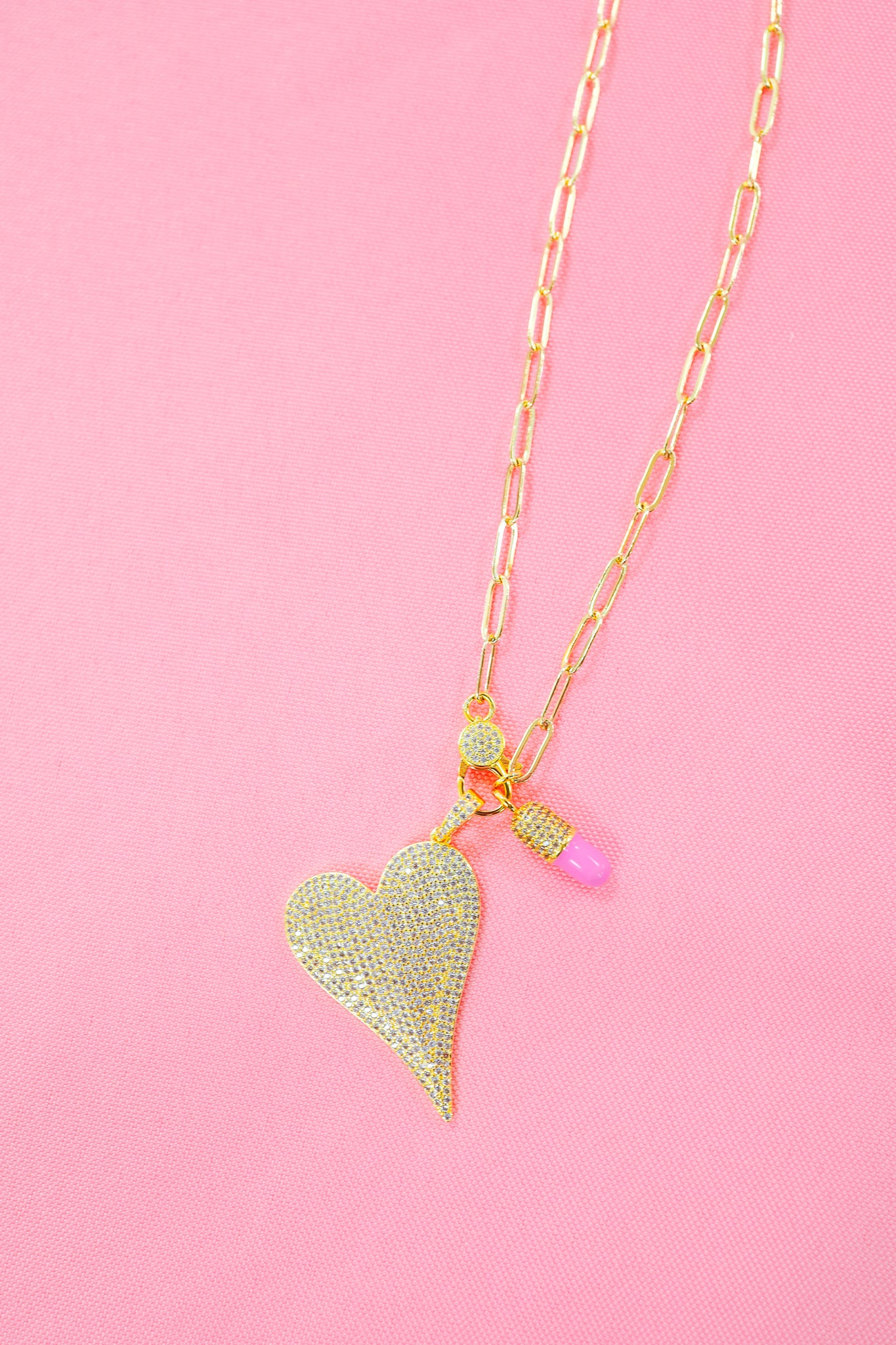 Large Heart Charm Necklace