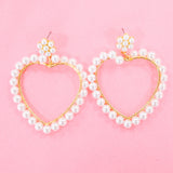 Pearl Heart Earrings
