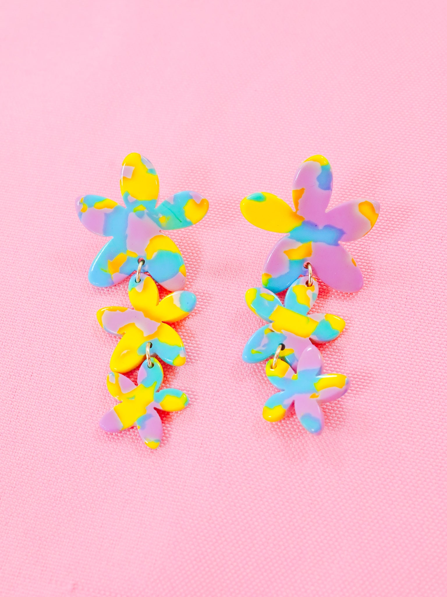 Multi Color Flower Earrings