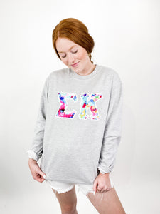 Watercolor Letter Embroidered Sweatshirt