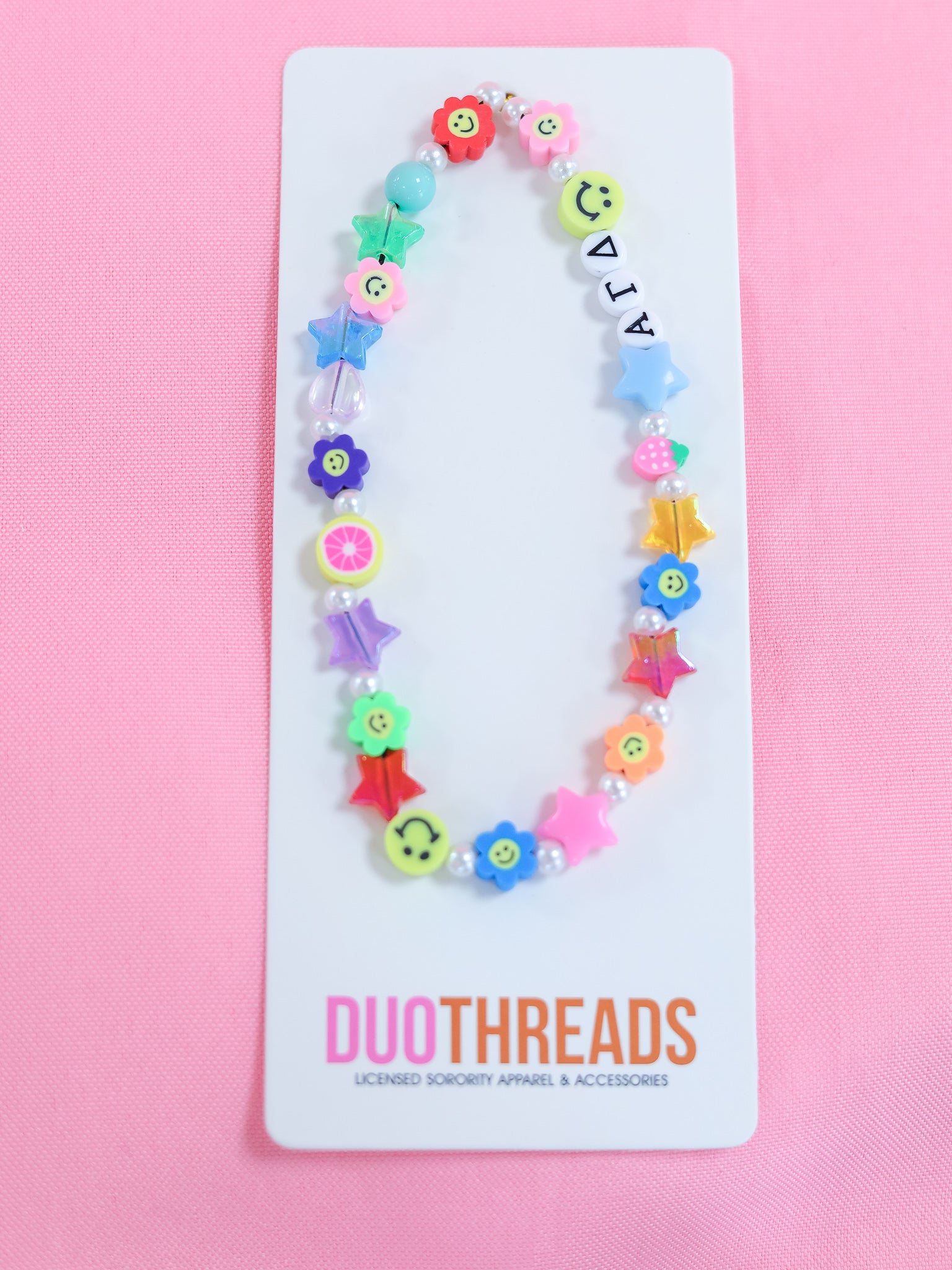 Beaded Sorority Phone Charm