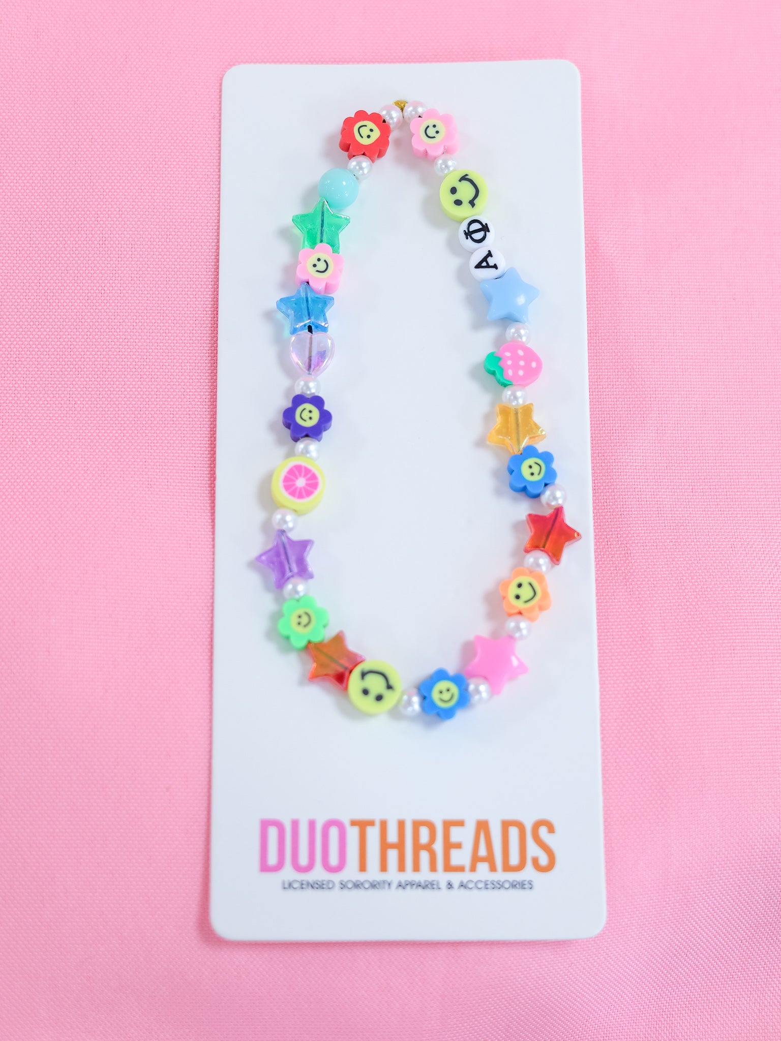 Beaded Sorority Phone Charm