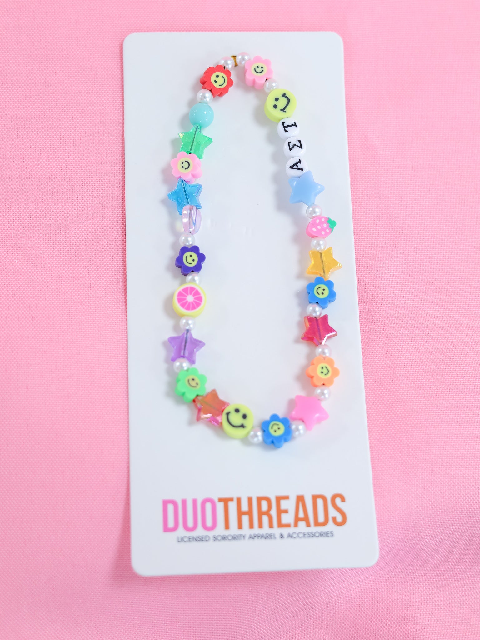 Beaded Sorority Phone Charm