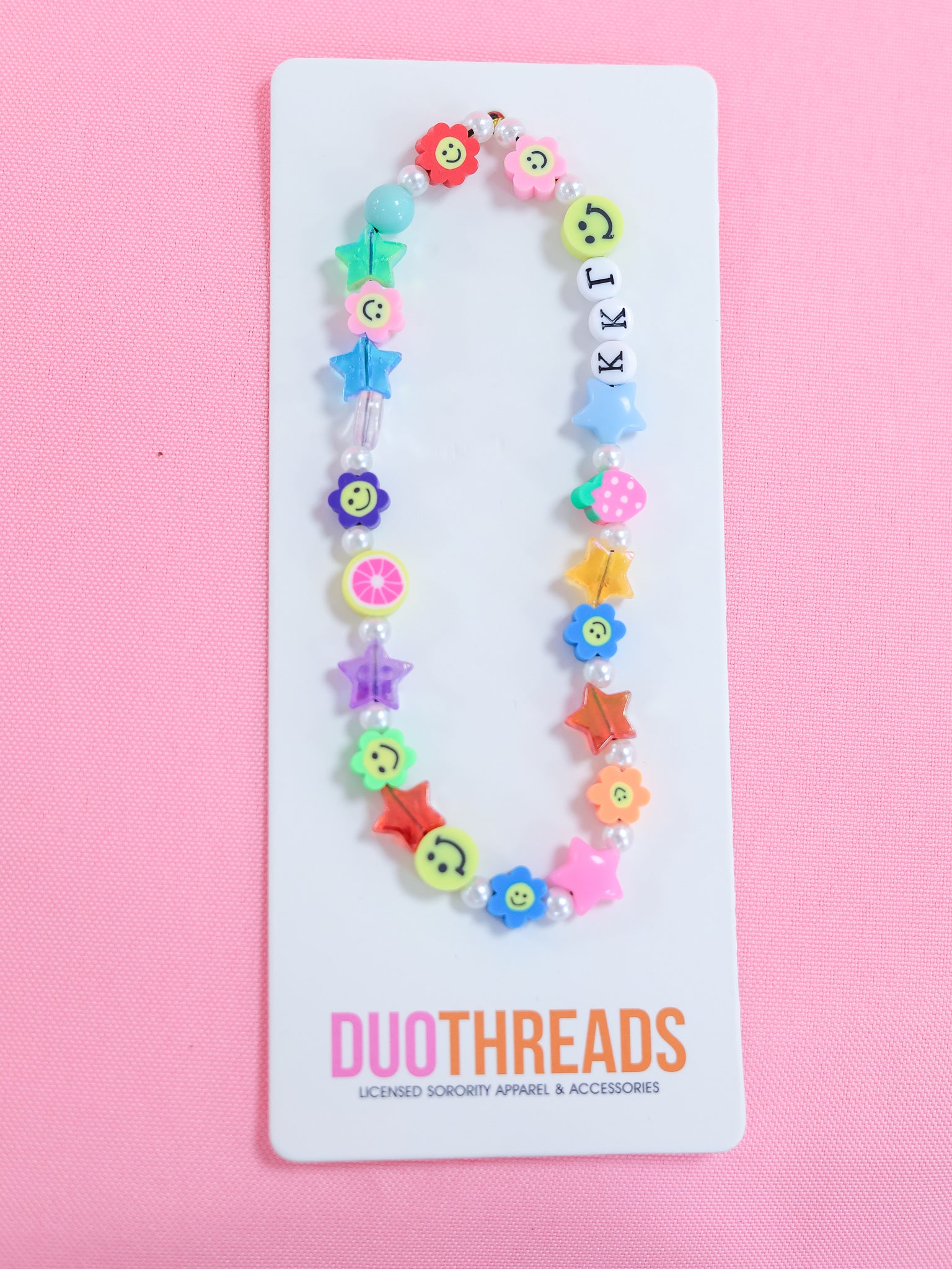 Beaded Sorority Phone Charm