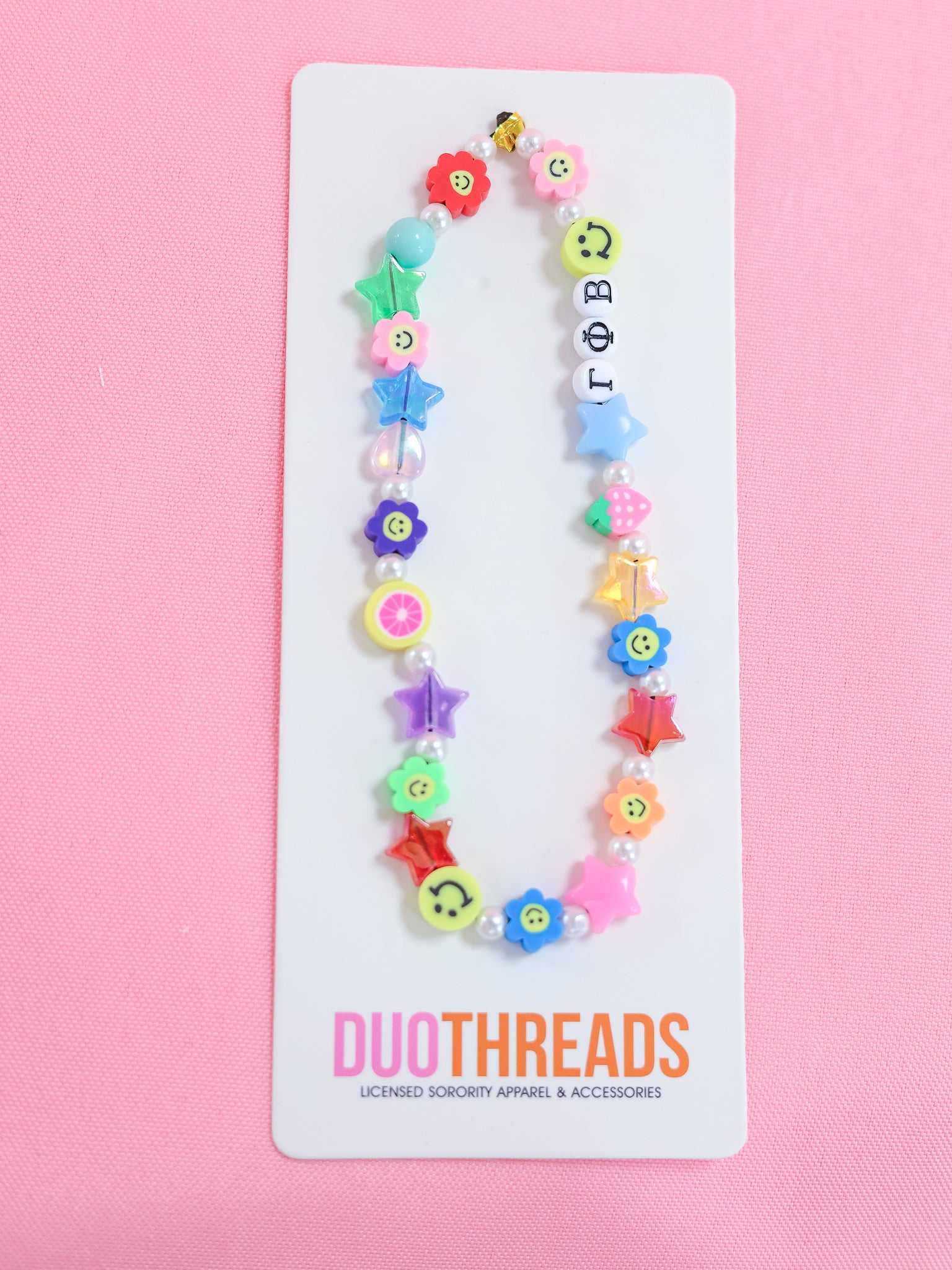 Beaded Sorority Phone Charm