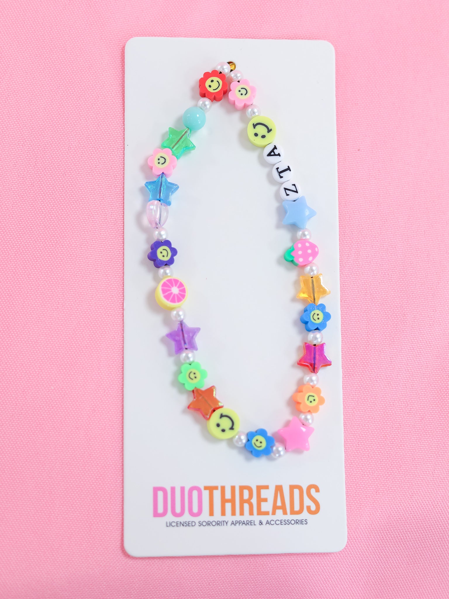Beaded Sorority Phone Charm