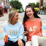 Chenille Embroidered Letter Sorority Sweatshirt