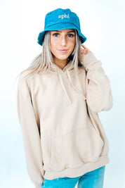 Alpha Phi Denim Embroidered Bucket Hat