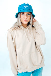 Alpha Phi Denim Embroidered Bucket Hat