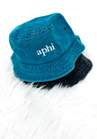 Load image into Gallery viewer, Alpha Phi Denim Embroidered Bucket Hat
