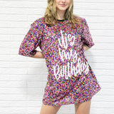 It's My Birthday Sequin T-shirt Dress