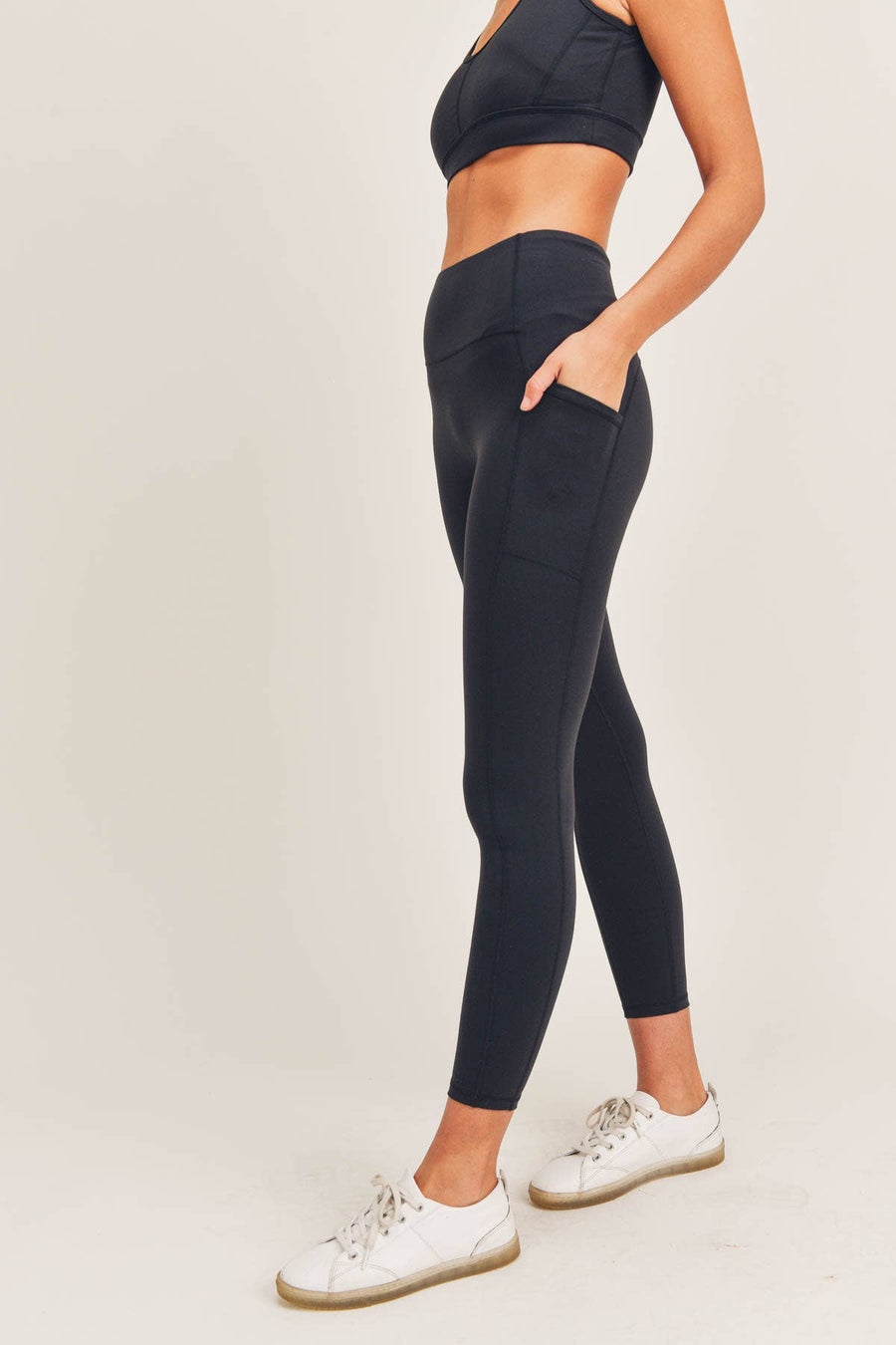 No Front Seam Lycra-Blend Swoop Leggings