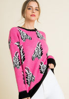 Load image into Gallery viewer, Wild Thing Pink Zebra Sweater
