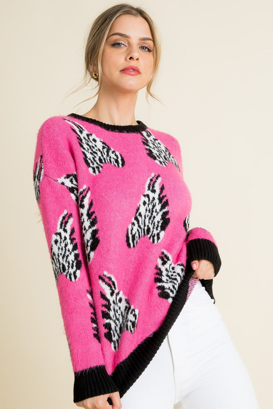 Wild Thing Pink Zebra Sweater