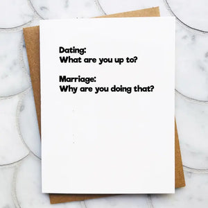 Dating vs Marriage #2 - Funny Valentine / Anniversary Card