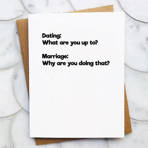 Dating vs Marriage #2 - Funny Valentine / Anniversary Card