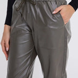 Leather-Like High-Waisted Joggers
