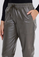 Load image into Gallery viewer, Leather-Like High-Waisted Joggers
