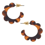 Scalloped Resin Hoop Earrings