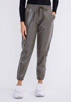 Load image into Gallery viewer, Leather-Like High-Waisted Joggers
