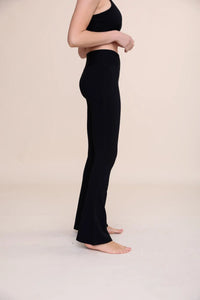 Ribbed Flare High-Waist Leggings
