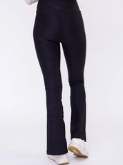 Foil Printed Front Slit High-Waist Leggings