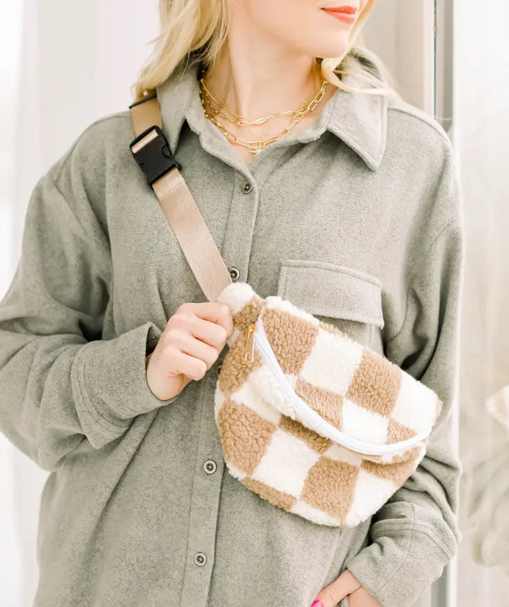 Checker Sherpa Bum Bag
