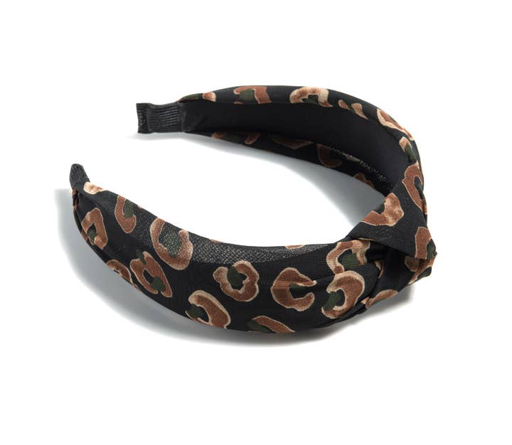 Knotted Burnout Leopard Headband