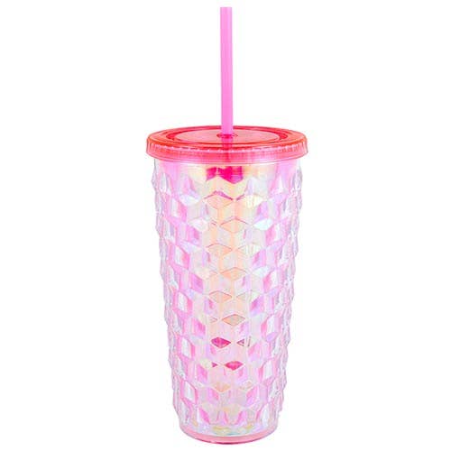 Pink Iridescent Travel Tumbler