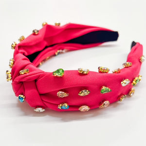 Pink Multi Color Knot Rhinestone Headband