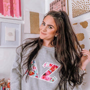 Watercolor Letter Embroidered Sorority Sweatshirt