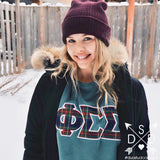 Dad's Plaid Embroidered Letter Sorority Sweatshirt