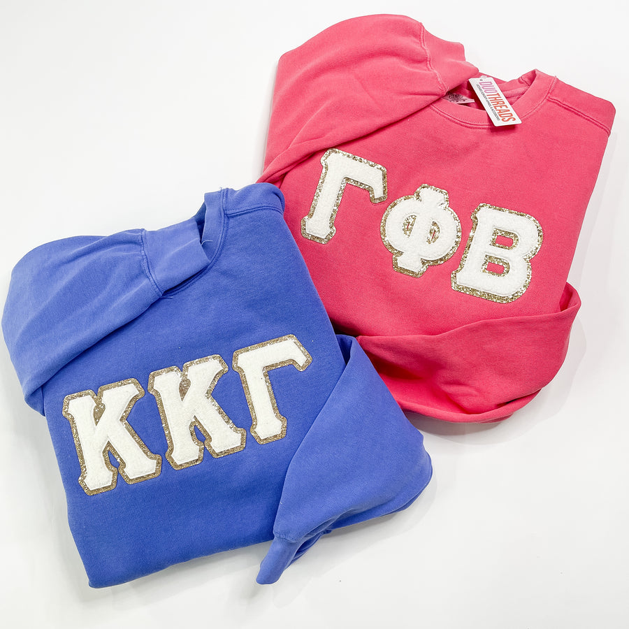 Chenille Embroidered Letter Sweatshirt