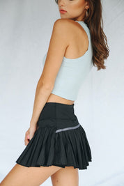 Golden Girl Pleated Tennis Skirt Black